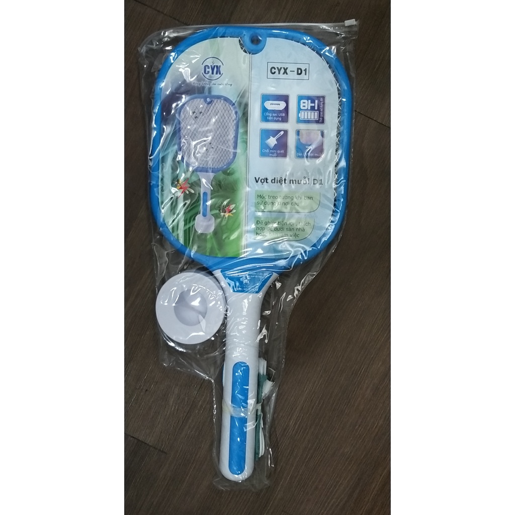 VỢT MUỖI KIÊM ĐÈN BẮT MUỖI TỰ ĐỘNG CYX-D1 CÓ CHÂN ĐẾ CẮM VỢT