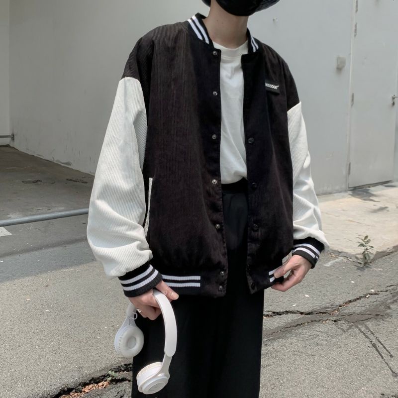 Áo khoác FABRIC BOMBER BLACK & WHITE