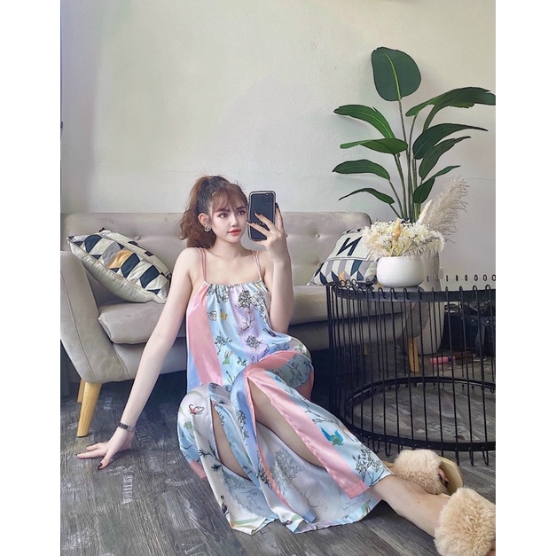 BỘ LỤA 2 DÂY YẾM QUẦN DÀI XẺ XINH