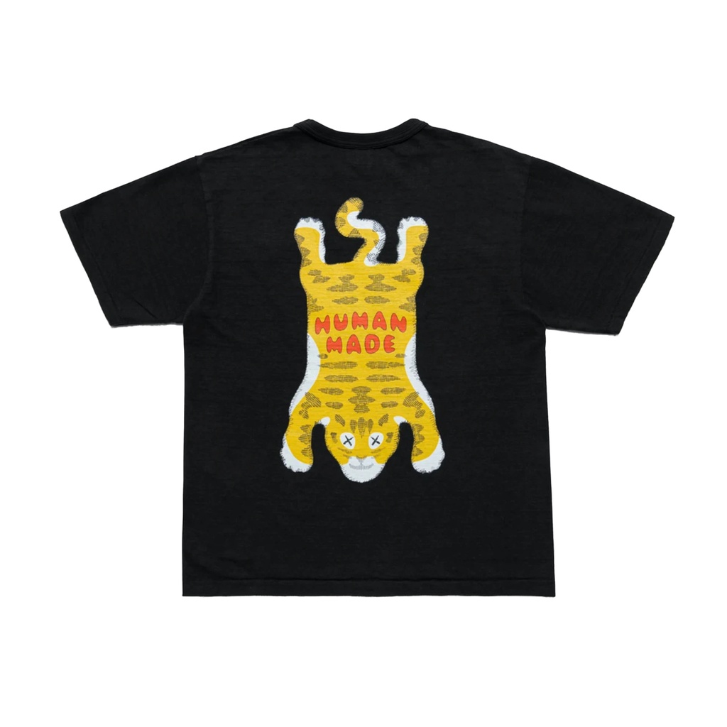 HUMAN MADE x KAWS joint cute cartoon tiger print casual loose couple short-sleeved T-shirt