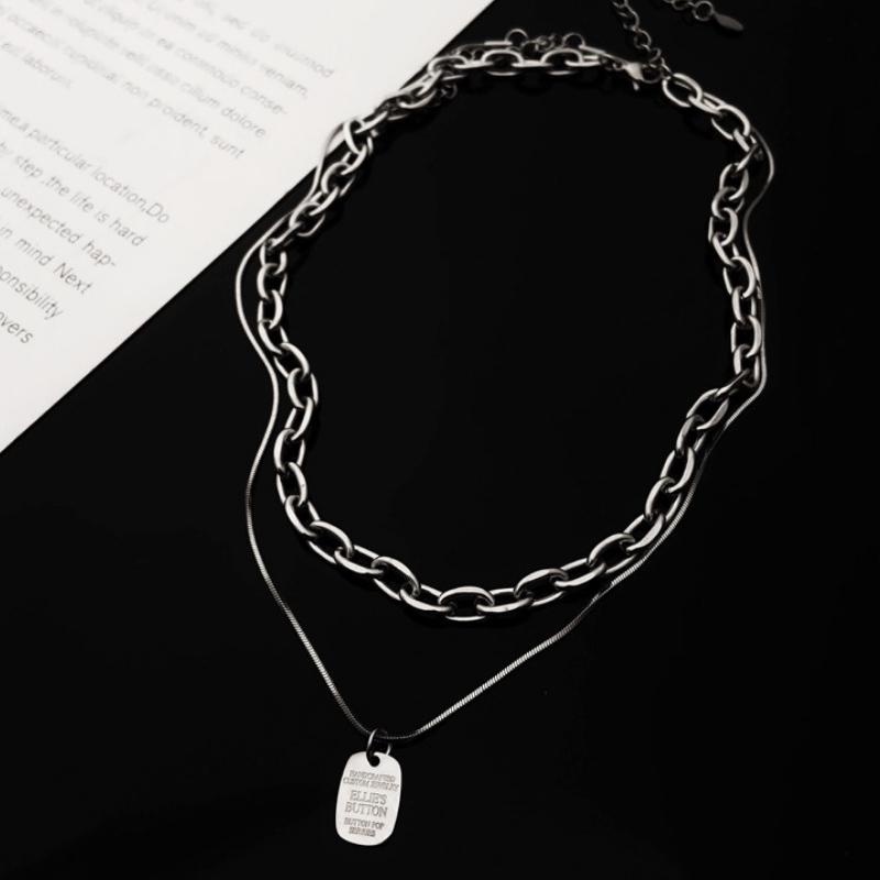 [KHÔNG ĐEN GỈ] Dây chuyền titan, vòng cổ mắt xích sợi đôi thời trang unisex Mely CT18