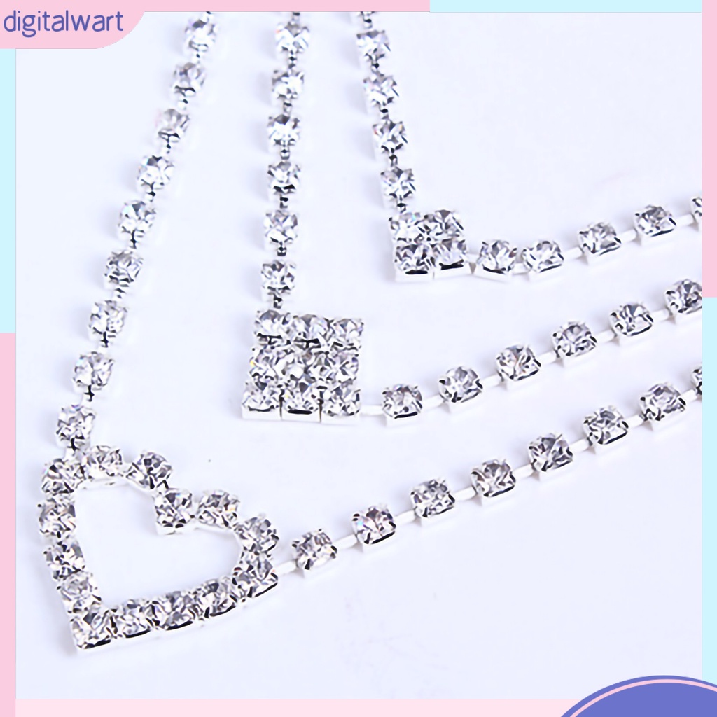 Bộ trang sức đính đá hợp kim hình tim xinh xắn