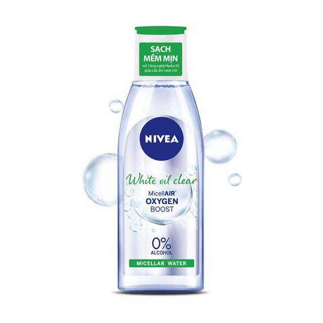 Nước tẩy trang Nivea cho da nhờn White oil control Makeup Clear Micellar Water 200ml