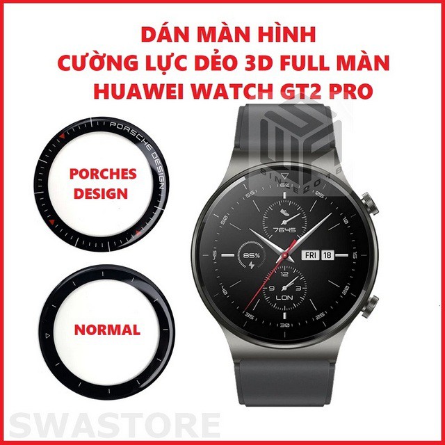 Cường lực Huawei Watch GT2 Pro 3D full màn hình chống bám vân tay độ cứng 6H SWASTORE