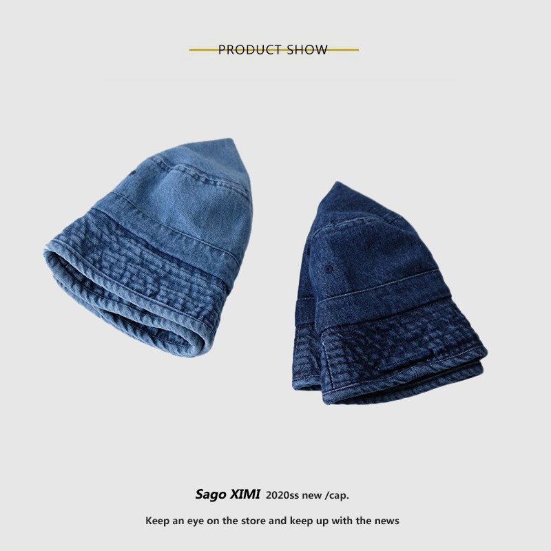 Mũ rộng vành vải denim thời trang Hàn Quốc cho nữ