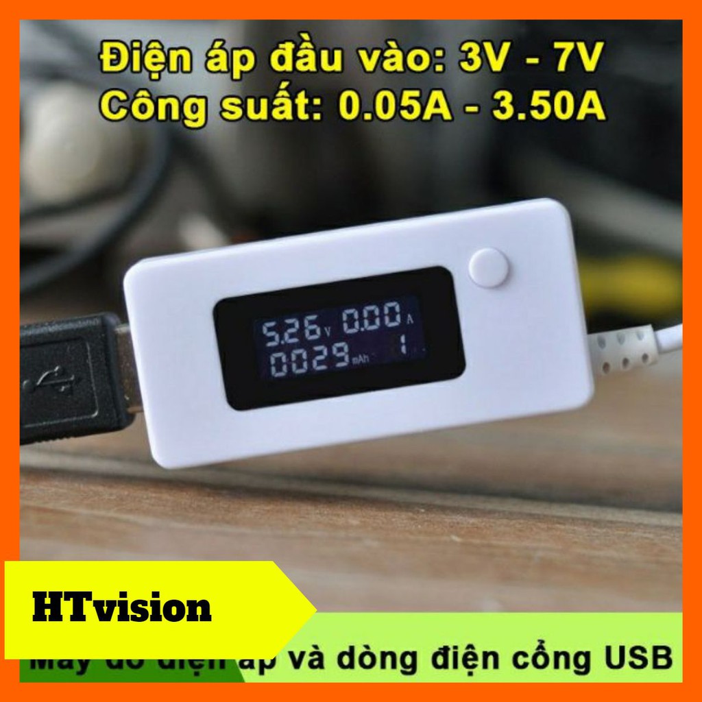 Máy đo dòng điện và điện áp cổng USB KCX-017 (Test điện thoại, cốc sạc và pin sạc dự phòng...)