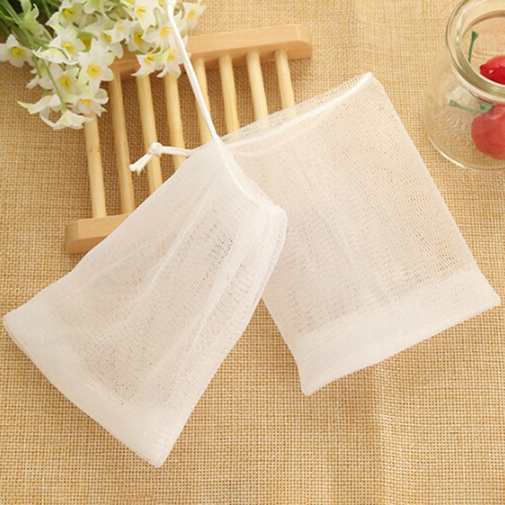 Bộ 2 Túi Lưới Đựng Xà Phòng Rửa Mặt Tạo Bọt Tiện Dụng