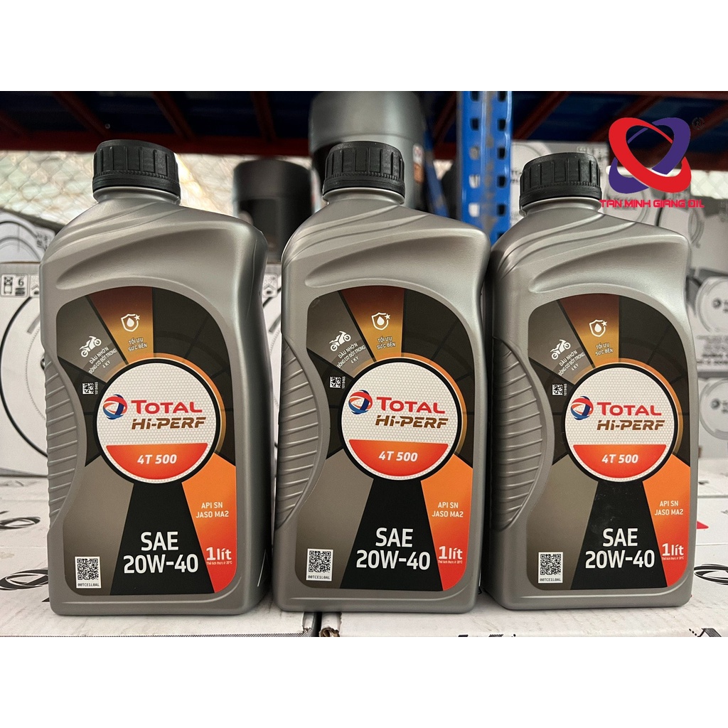 Nhớt xe máy bôi trơn động cơ bình 1L / 800mL TOTAL HI PERF 4T 500 20W40