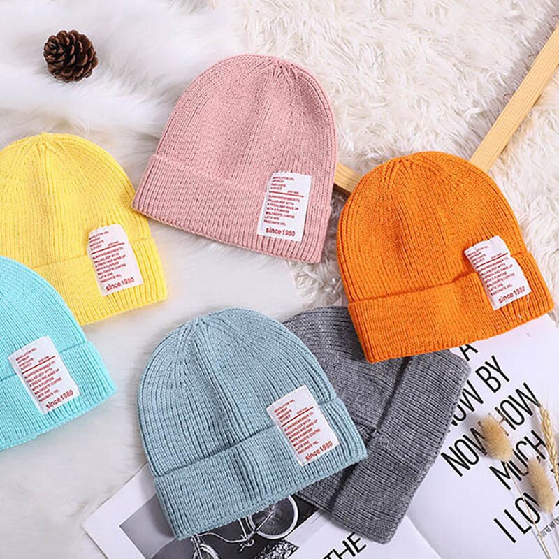 Mũ Beanie Cotton Mềm Mại Màu Trơn Cho Bé 0-24 Tháng
