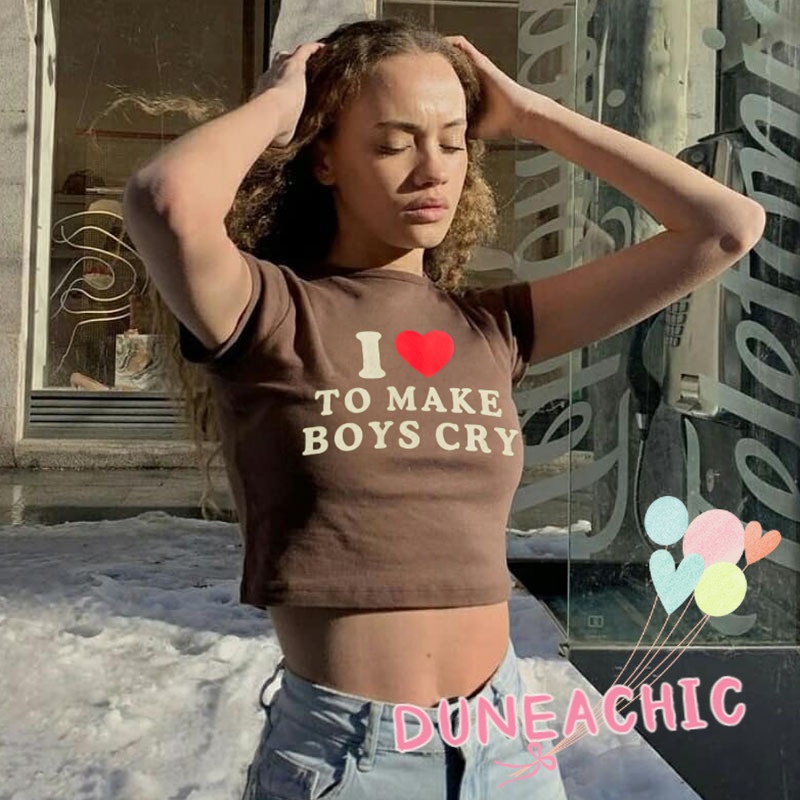 Áo thun DUNEA dáng ôm in chữ thời trang cá tính thời trang