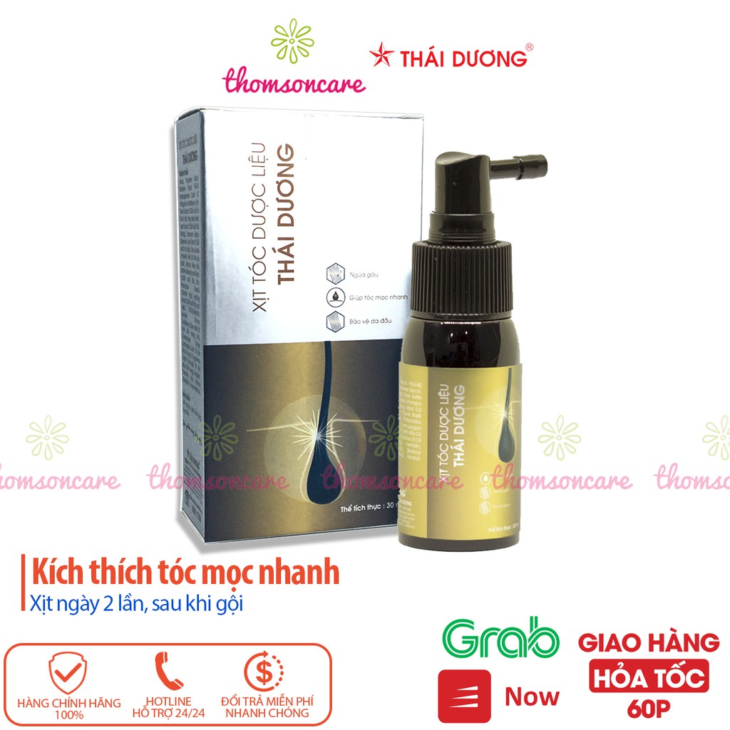 Xịt Tóc Dược Liệu Thái Dương - xịt mọc tóc nhanh từ thảo dược từ tinh dầu bưởi, sả chanh, hương nhu