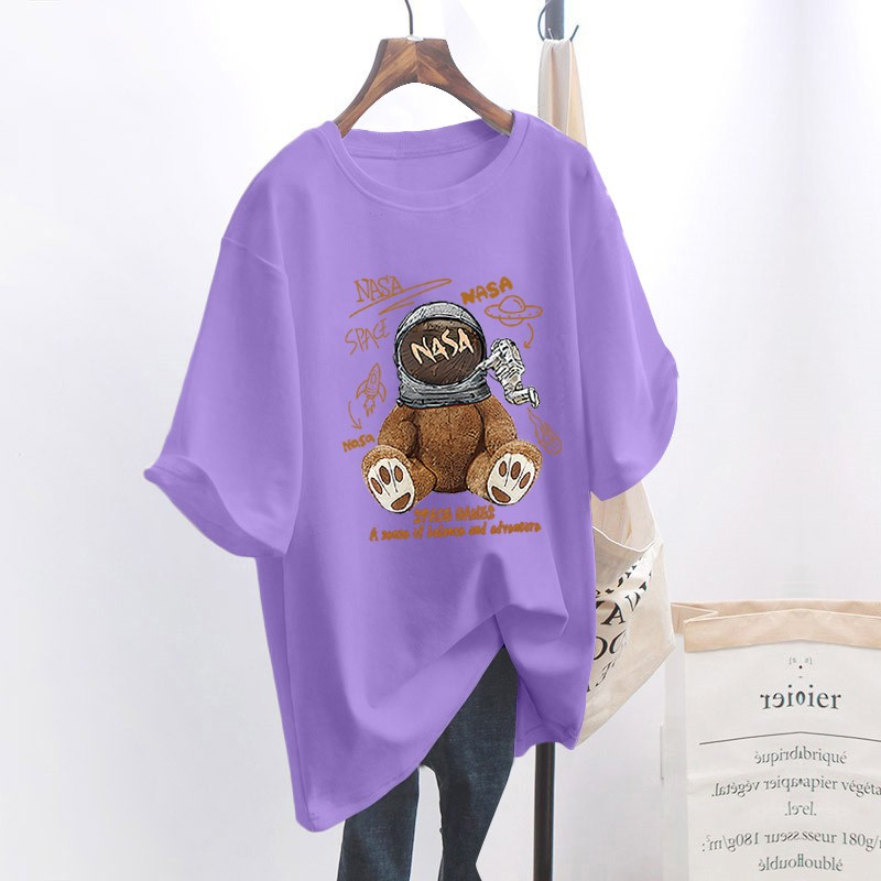 NRVP Áo Thun Tay Ngắn Dáng Rộng In Họa Tiết Thời Trang Mùa Hè Hàn Quốc Mới 2021