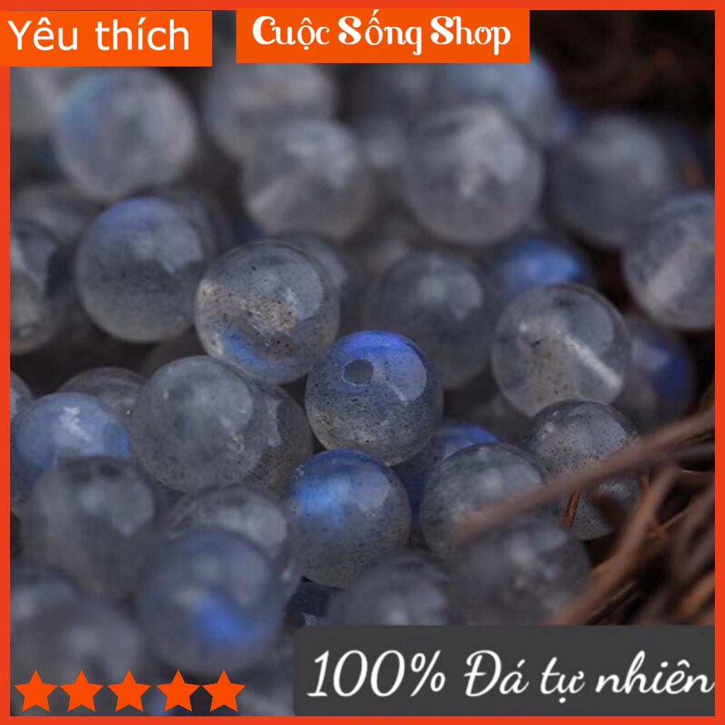 Hạt đá xà cừ Labradorite ( Hắc Nguyệt Quang ) - làm vòng tay, đồ handmade HIY 8mm