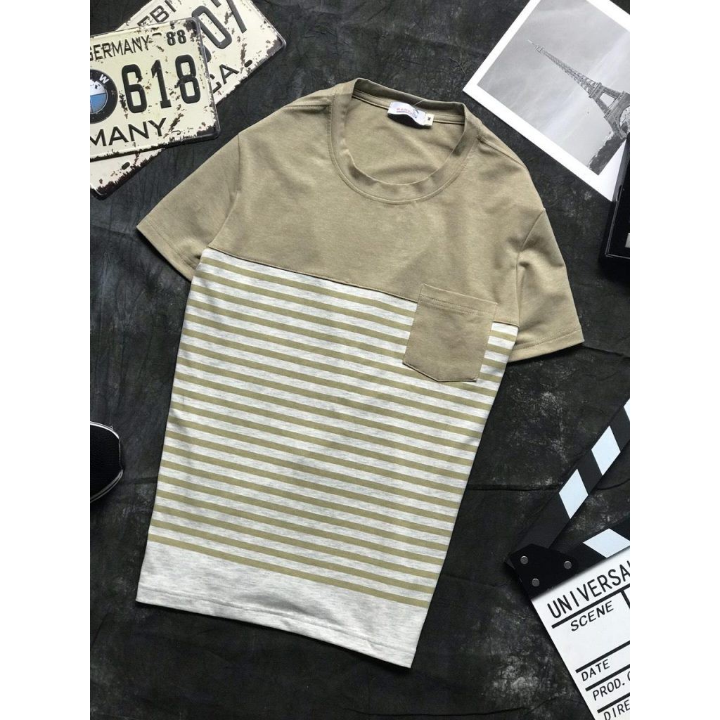 Áo thun nam sọc cổ tròn thời trang | BigBuy360 - bigbuy360.vn