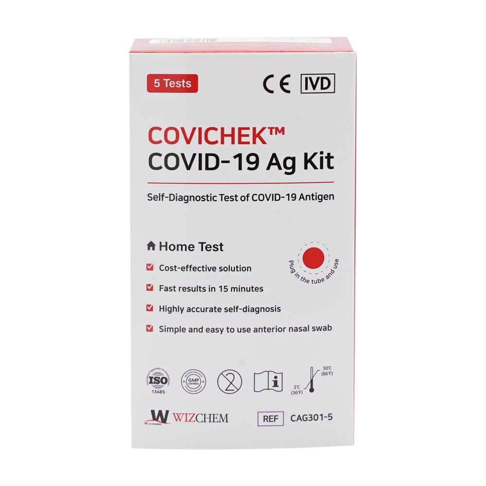 Dụng cụ xét nghiệm nhanh Pharmacity Covichek (Hộp 5 bộ kit)