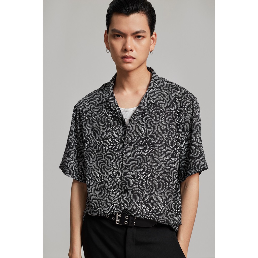 Áo Sơ Mi Ngắn Tay Nam Họa Tiết HIGHWAY MENSWEAR Paper Fan Cuban Shirt | BigBuy360 - bigbuy360.vn