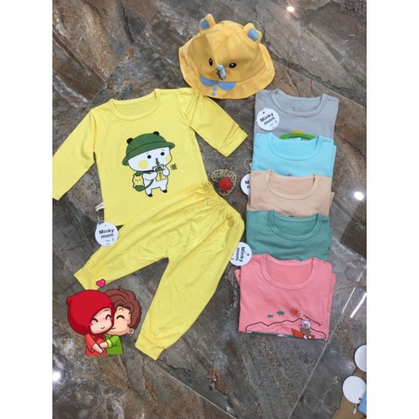 Bô dài tay thun lạnh mikymom hình ngộ nghĩnh cho bé