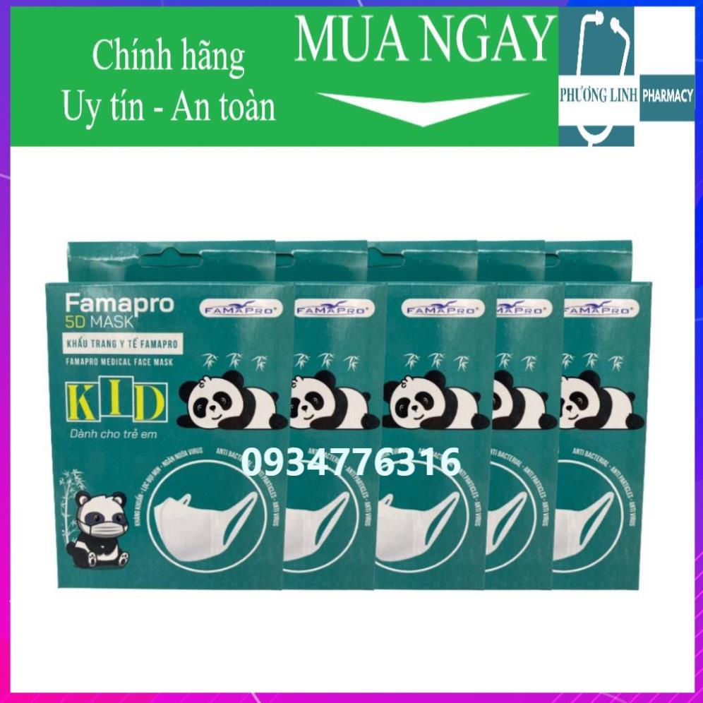 ✅ Bảo vệ bé yêu - Khẩu trang y tế trẻ em kháng khuẩn 3 lớp Famapro 5D Mask kid quai vải