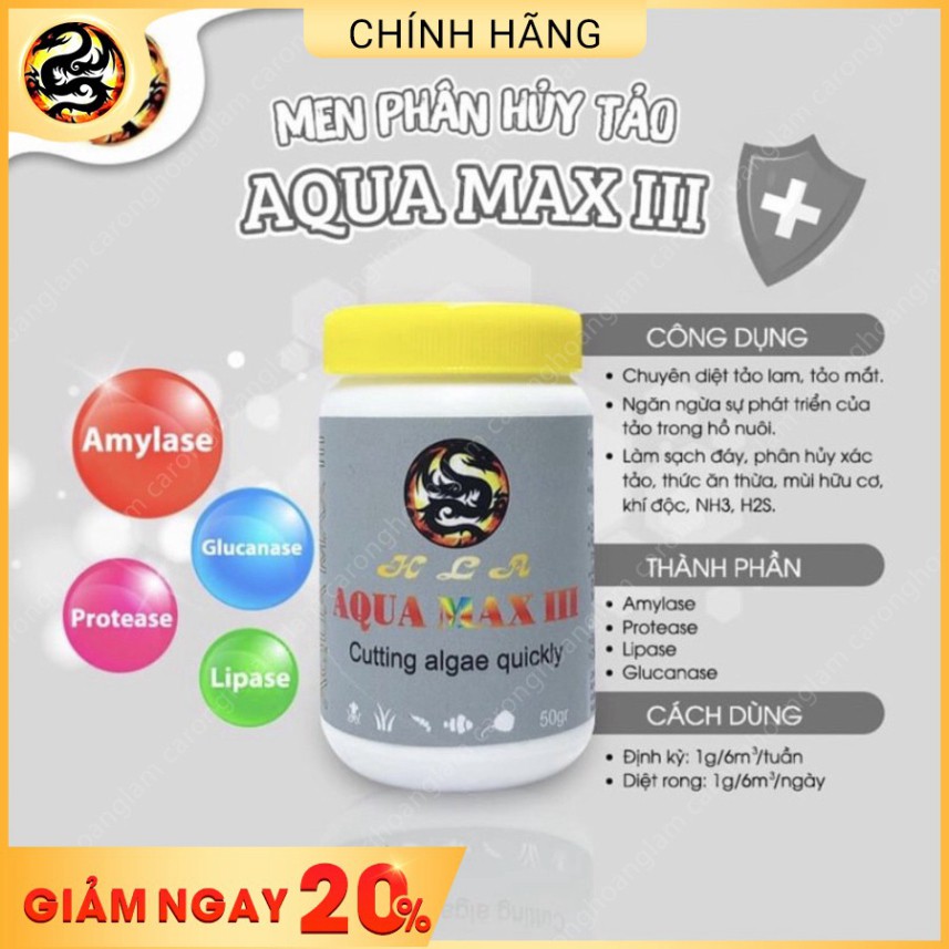 Men Diệt Tảo Nâu, Rong Xanh Hồ Cá AQUA MAX 3 | Hoàng Lam Arowana