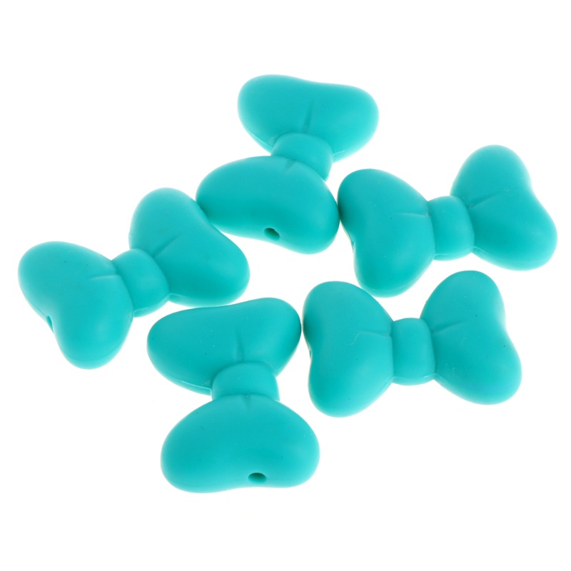 Đồ Chơi Ngậm Cắn Giảm Căng Thẳng Gắn Nơ Bằng Silicon Kích Thước 3x2cm Có 5 Màu Xinh Xắn Cho Bé