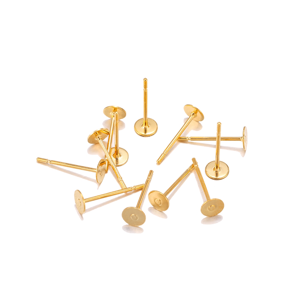 Set 50 phụ kiện bông tai St.kunkka bằng thép không gỉ màu vàng kích thước 3 4 5 6 8 mm
