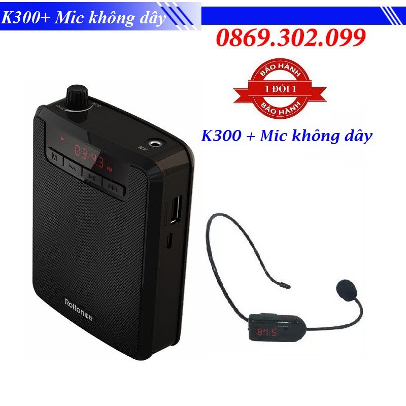 Máy trợ giảng đa năng 4 trong 1 ROLTON K300 + Mic không dây