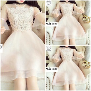 ĐẦM REN PHỐI LƯỚI B500
