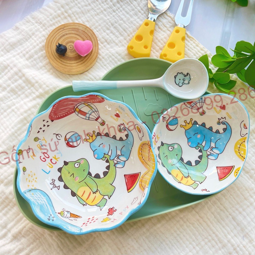 Tổng hợp Các Set Bát Ăn Cơm Trẻ Con Đĩa Sứ Bộ Chén Dĩa Sứ Dễ Thương, Ăn dặm cho bé decor xinh yêu