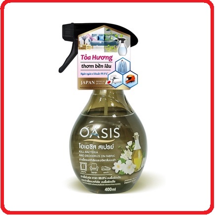 Chai xịt Diệt khuẩn khử mùi OASIS 400ml - quần áo/ tủ đồ/giày dép/nón bảo hiểm/ thú cưng/mùi thuốc lá