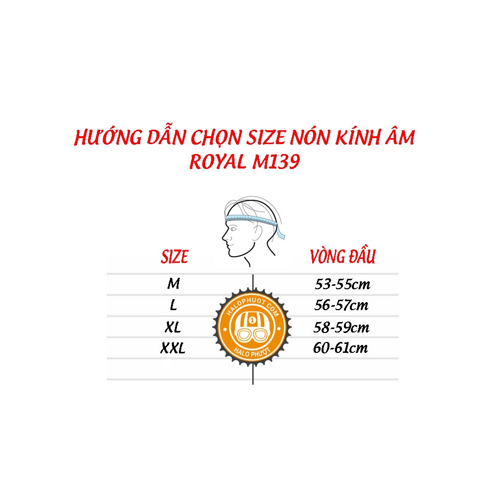 [Chính hãng] Mũ bảo hiểm kính âm Royal M139 Lót tháo rời