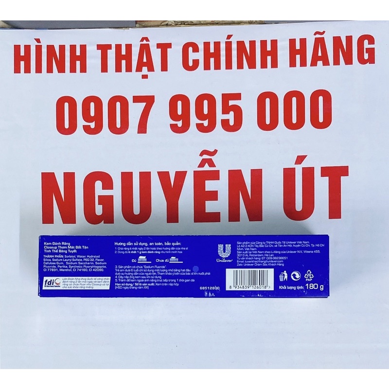 kem đánh răng closeup tinh thể băng tuyết 180g