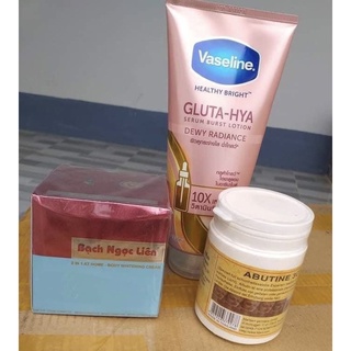 Combo kem bạch ngọc liên + vaseline X10 + abutine 3c3