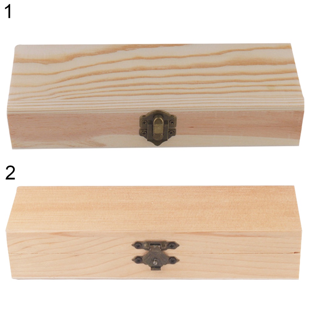 Hộp đựng bút chì bằng gỗ hình chữ nhật có khóa di động cho trẻ em
