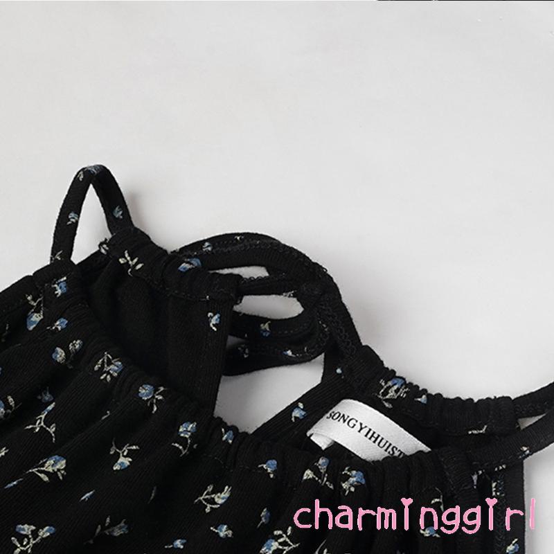 Đầm không tay dáng chữ A xẻ tà in họa tiết hoa quyến rũ thời trang mùa hè cho nữ