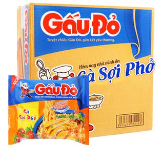 Mỳ gấu đỏ thùng 30 gói x 64g (vị Chua cay, sợi phở, bít tết)
