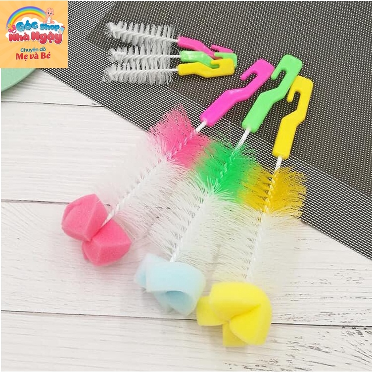 Cọ rửa bình sữa - Chổi cọ bình sữa, vệ sinh núm ti 2 chi tiết