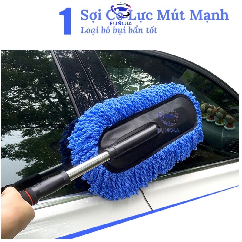 Cọ chổi dẹt nano lau chùi xe ô tô - chổi rửa xe hơi - chổi vệ sinh - chổi lau chùi làm sạch xe - điều chỉnh được độ dài