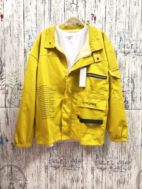 Áo khoác kaki pocket form rộng, HÌNH THẬT ÁO VÀNG TREO TƯỜNG - KA27 - MUA NGAY