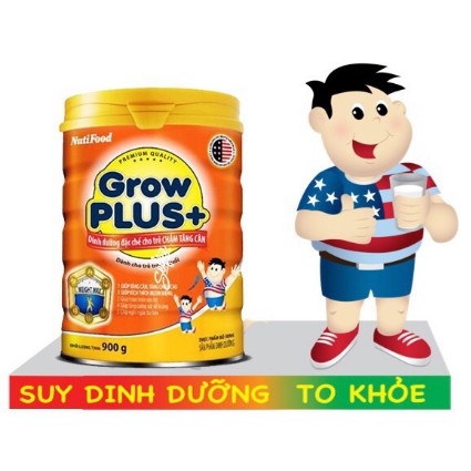 Sữa Grow Plus Cam chậm tăng cân nutifood 900gram  4 lon date 2022