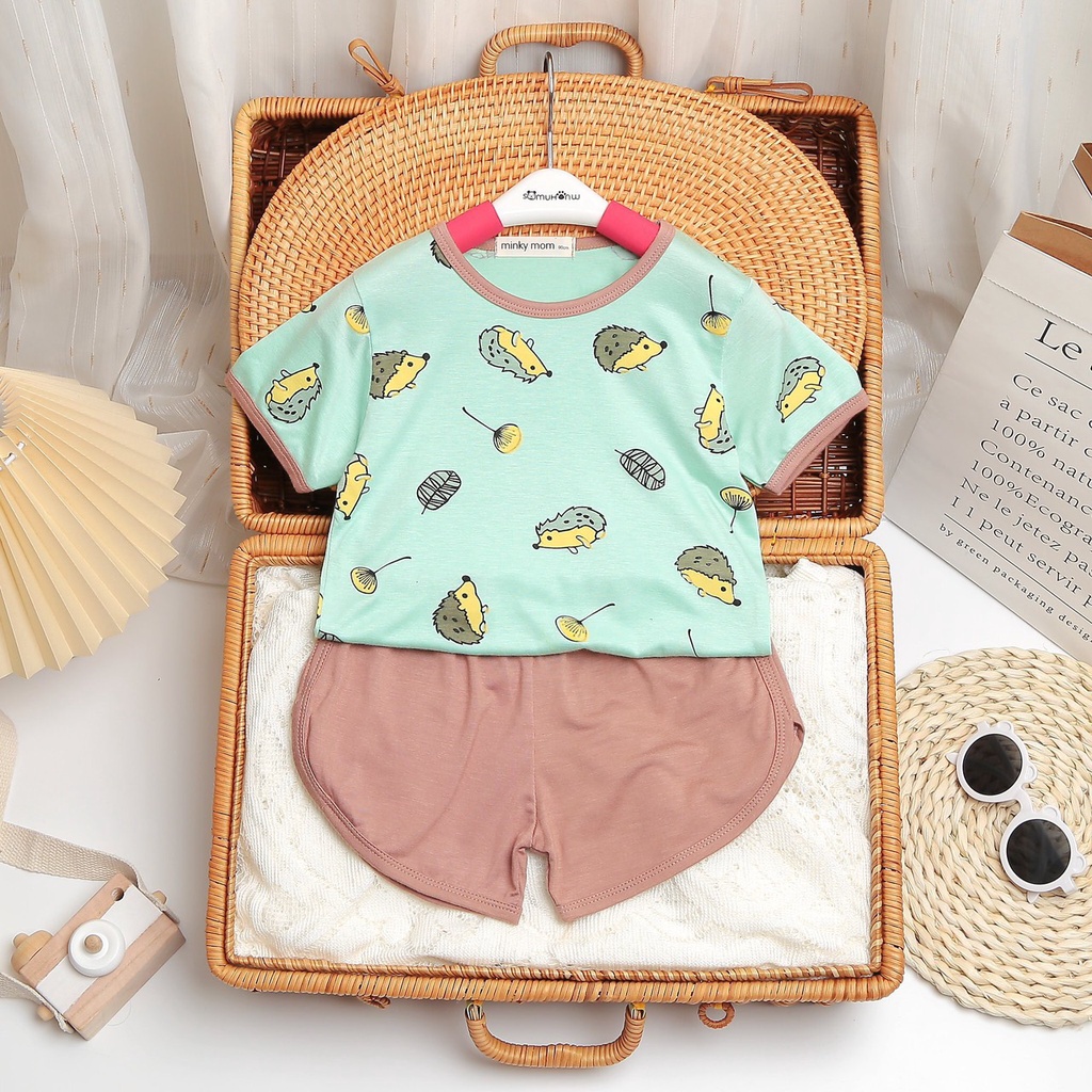 Bộ Cộc Tay MINKY MOM  ⚡FREESHIP⚡ Chất Thun Lạnh Cho Bé Trai, Bé Gái Thoải Mái Thoáng Mát Ngày Hè