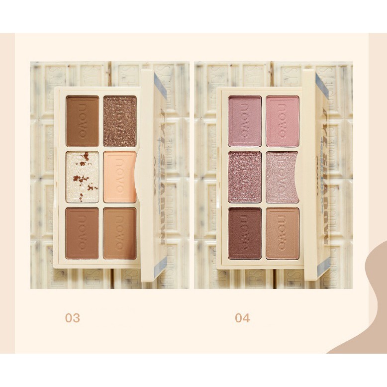 Bảng phấn mắt cao cấp NOVO EYE SHADOW 6 màu - Phấn mắt không trôi nội địa Trung mã NV5394 | BigBuy360 - bigbuy360.vn