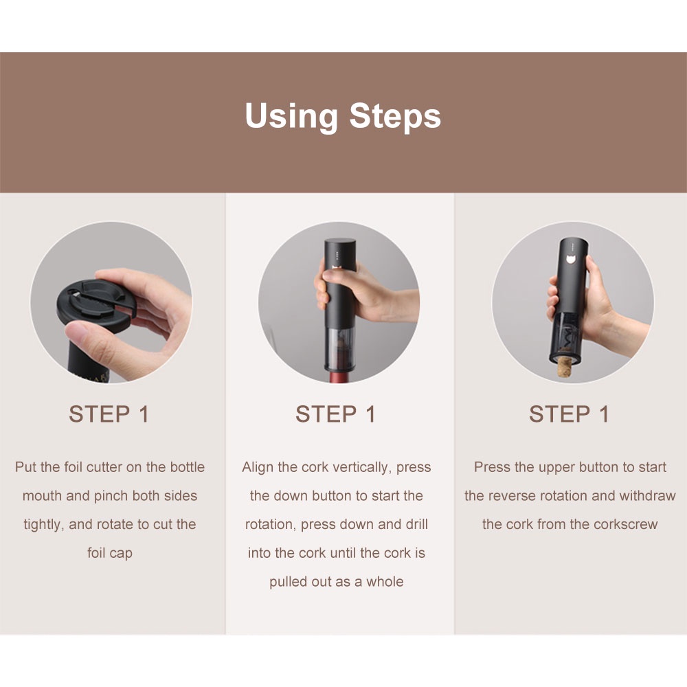 Uareliffe Wine Corkscrew Electric Wine Bottle Opener