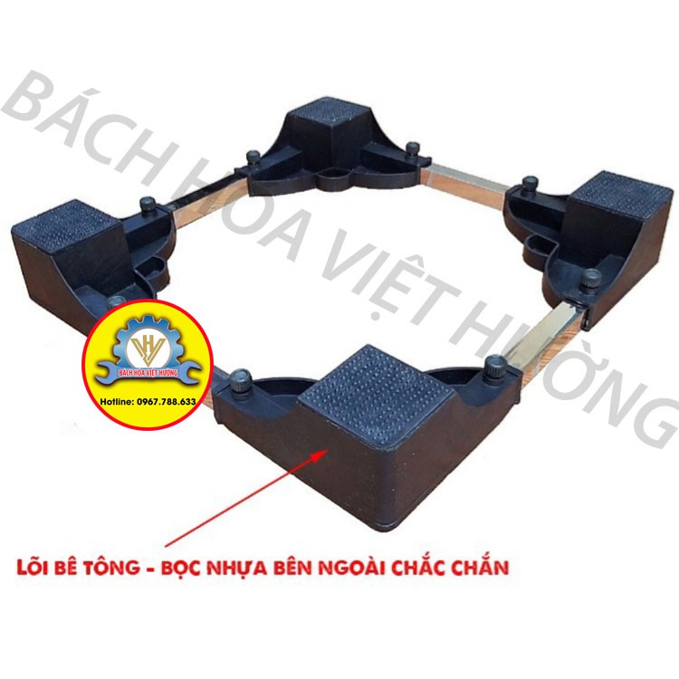 Chân kệ kê tủ lạnh, máy giặt đa năng. Chân kệ đa năng đúc bê tông chống rung lắc (video thật)