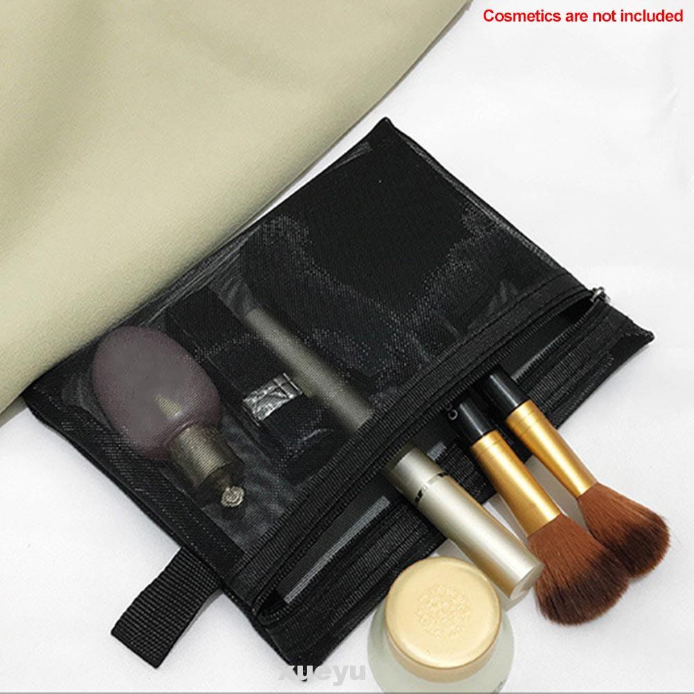 Fashion Mesh Organizer Portable Toiletry Travel Women Cosmetic Bag