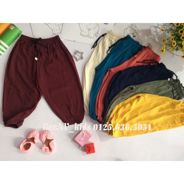 Combo 4 quần alibaba chất thô đũi cho bé gái