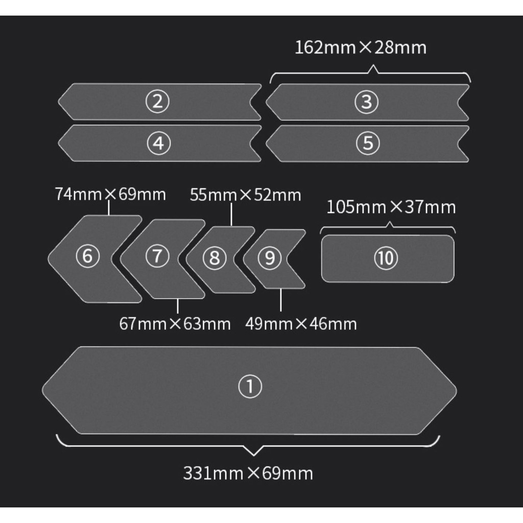 Bộ Decal 3 Lớp 10 Miếng Bảo Vệ Xe đạp DC02