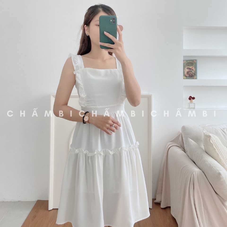 Đầm Xòe 2 Dây Cánh Tiên Chun Lưng freesize<53kg - V.011 | BigBuy360 - bigbuy360.vn