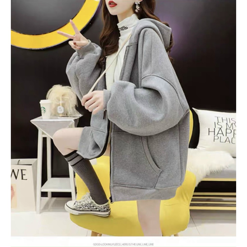 ÁO HOODIE NỮ TRƠN CAO CẤP  DÂY KÉO DỄ MẶC DỄ PHỐI ĐỒ CHỐNG NẮNG GIỮ ẤM THỜI TRANG