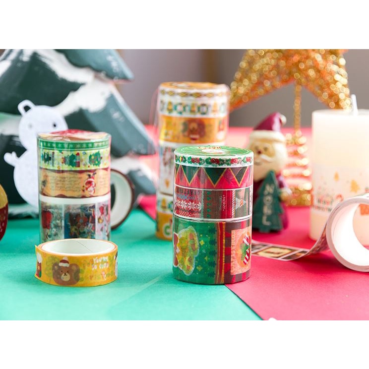 Set 4 cuộn washi tape chủ đề giáng sinh