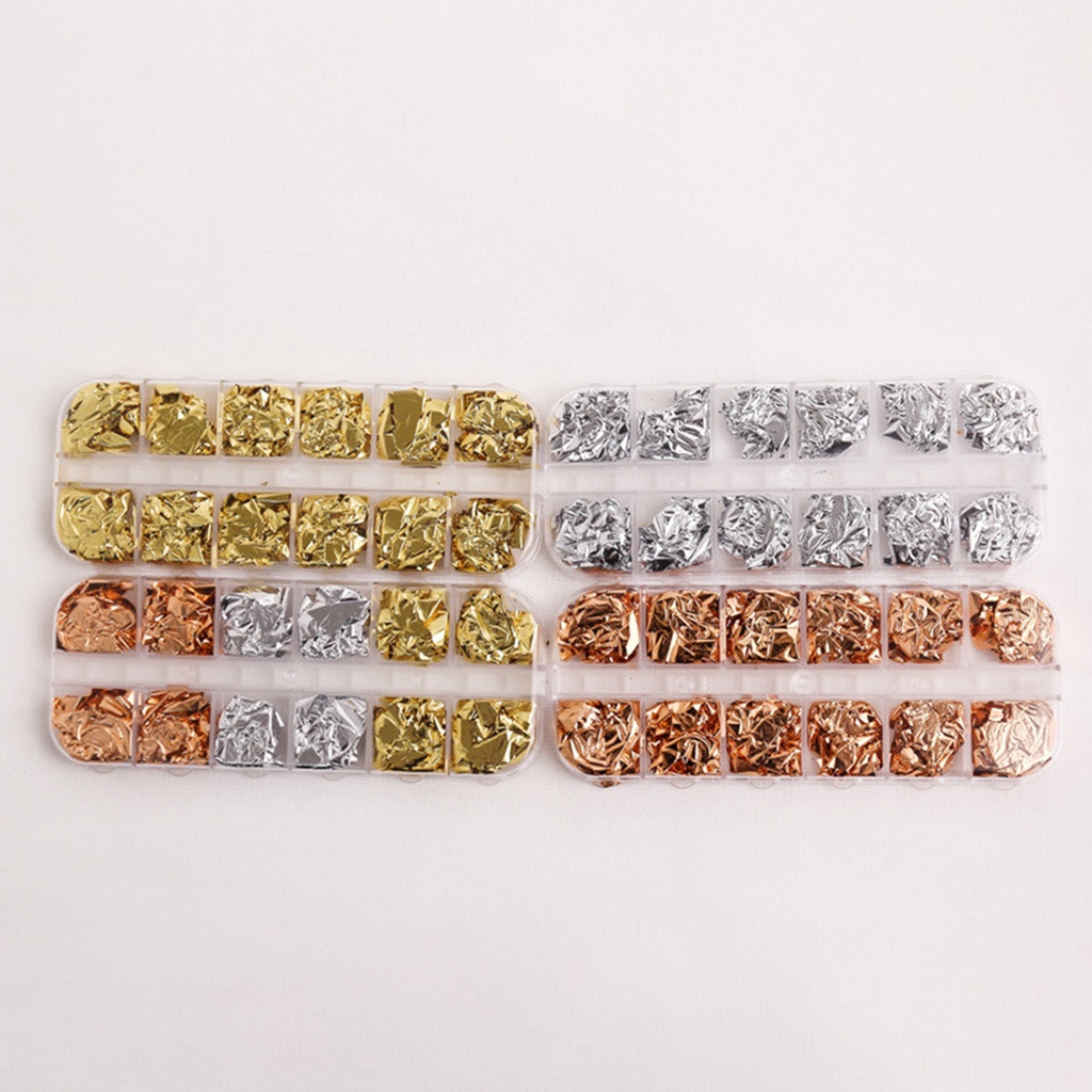 Hộp Giấy Foil 12 Ngăn Màu Sắc Đẹp Mắt Chống Phai Màu Trang Trí Móng Tay Nghệ Thuật Đa Năng Cho Nữ